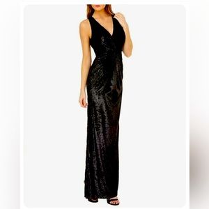 JS Collection Formal or Prom Black Dress. Gorgeous. Long w/ slit. NWT.